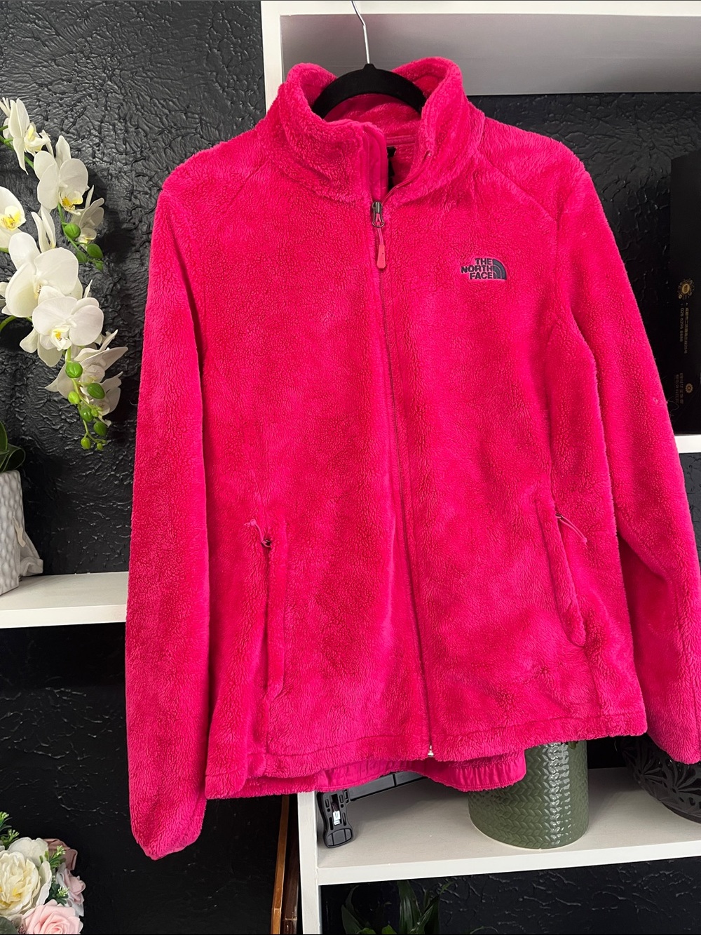 The North Face Plush Full-Zip Fleece Jacket - Hot Pink